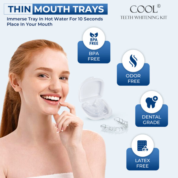 Cool Teeth Whitening Trays Moldable 4 Dental Trays 2 Retainer Case Teeth Trays for Tooth Whitening Gel Compatible with Opalescence Teeth Whitening Gel - Image 6